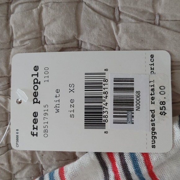 🔥🔥🔥WE THE FREE people Best Night Red white blue Linen tank NWT XS - Picture 11 of 11